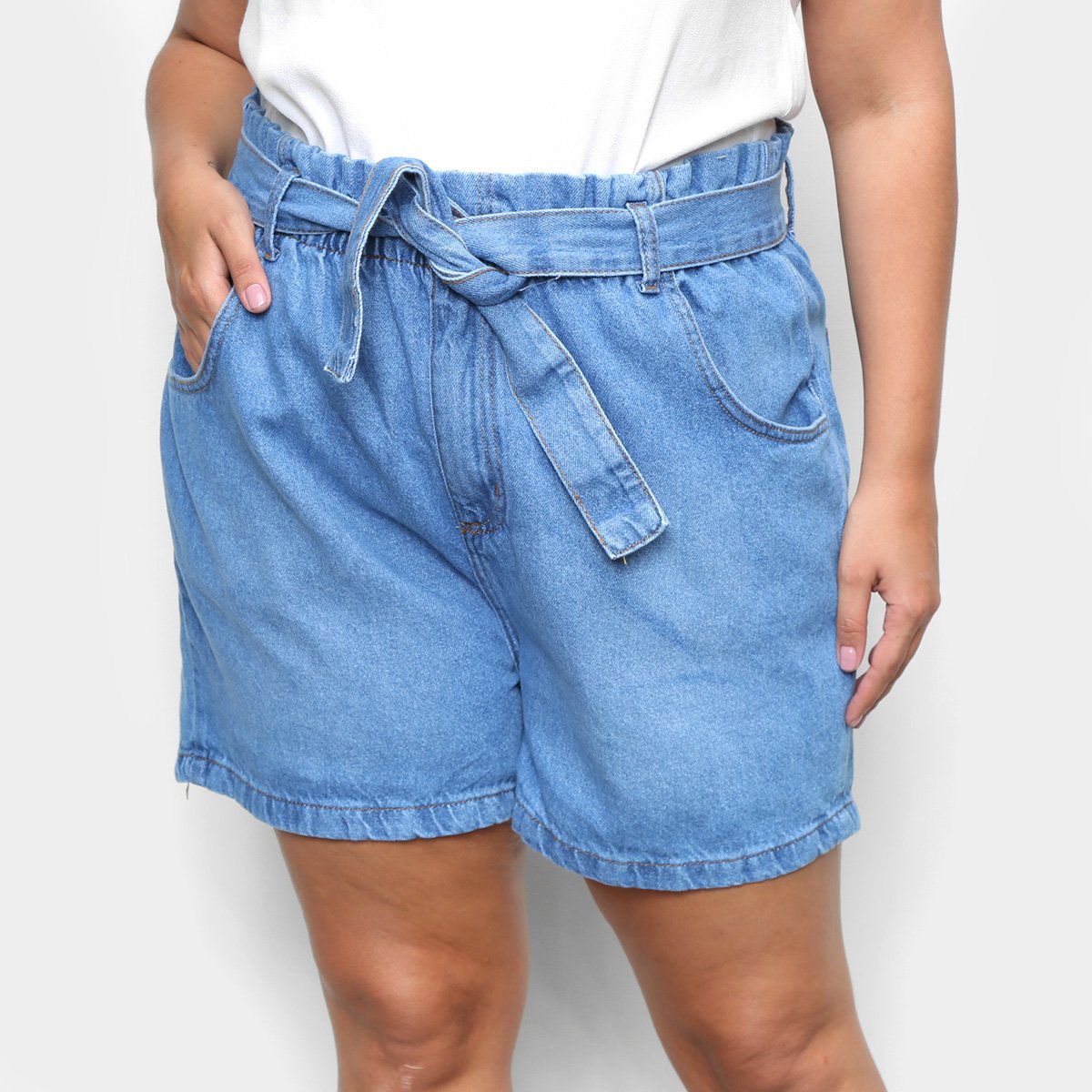 Short Jeans Cambos Plus Size Clochard Feminino