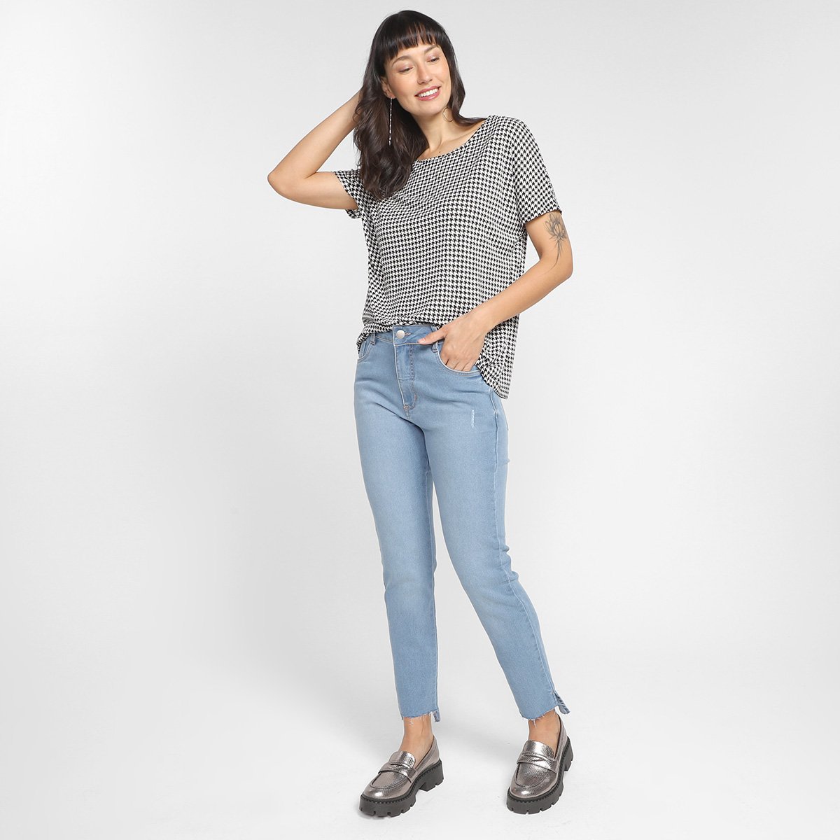 Calça Jeans Skinny Morena Rosa Cintura Alta Feminina - Tam: 36 - 1