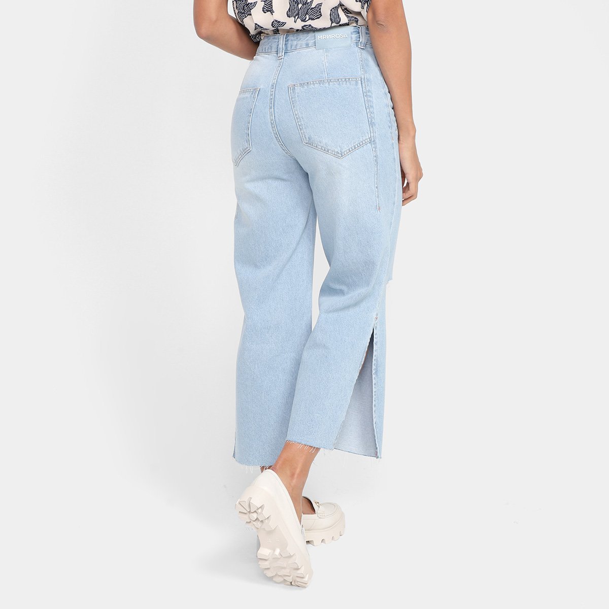 Calça Jeans Wide Cropped Morena Rosa Cintura Alta Feminina - Tam: 38 - 2