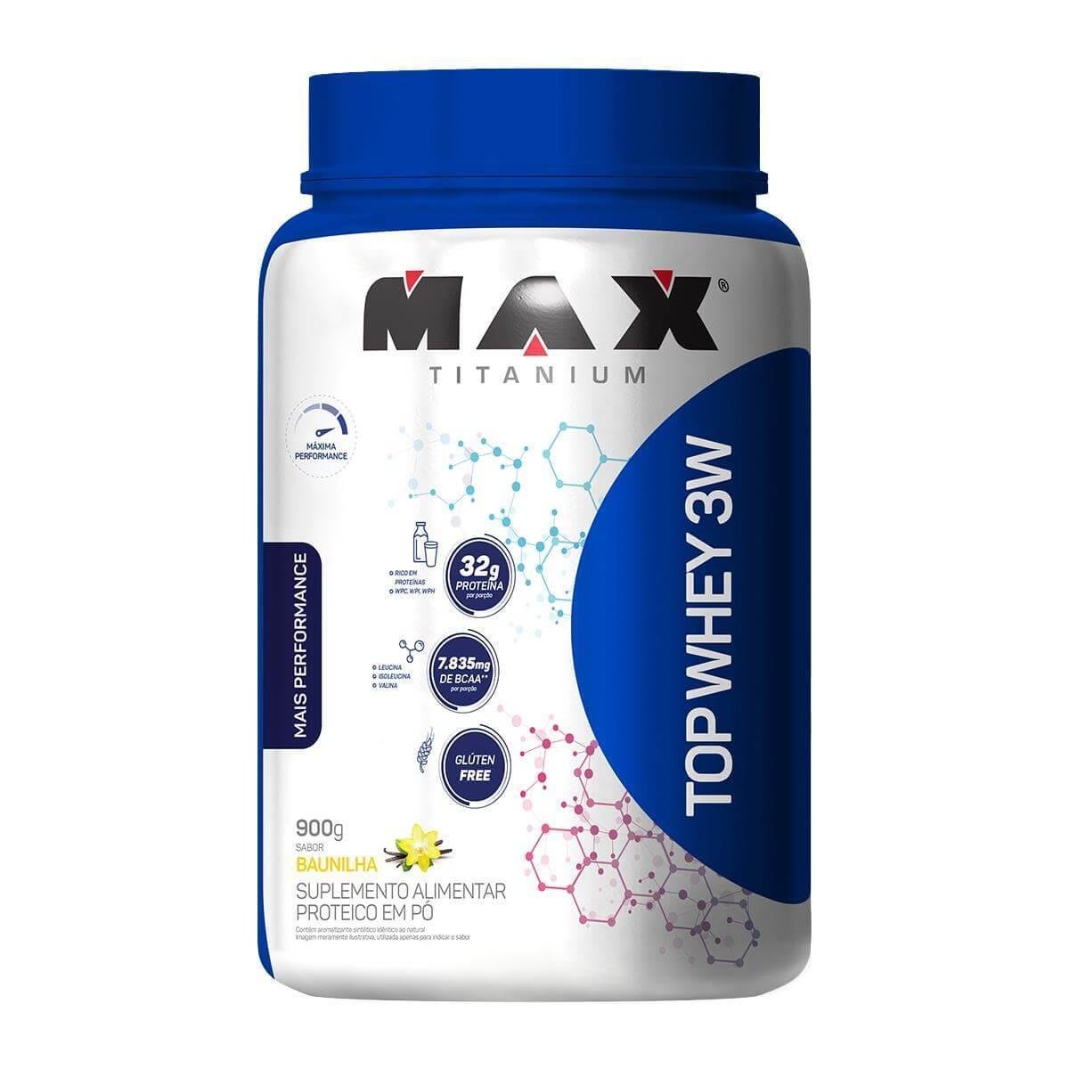 Whey Protein Top Whey 3W Mais Performance 900 g - Max Titanium