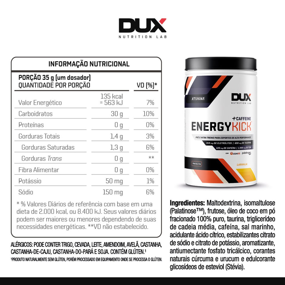 Energy Kick Caffeine Dux Nutrition - 1000g - 1