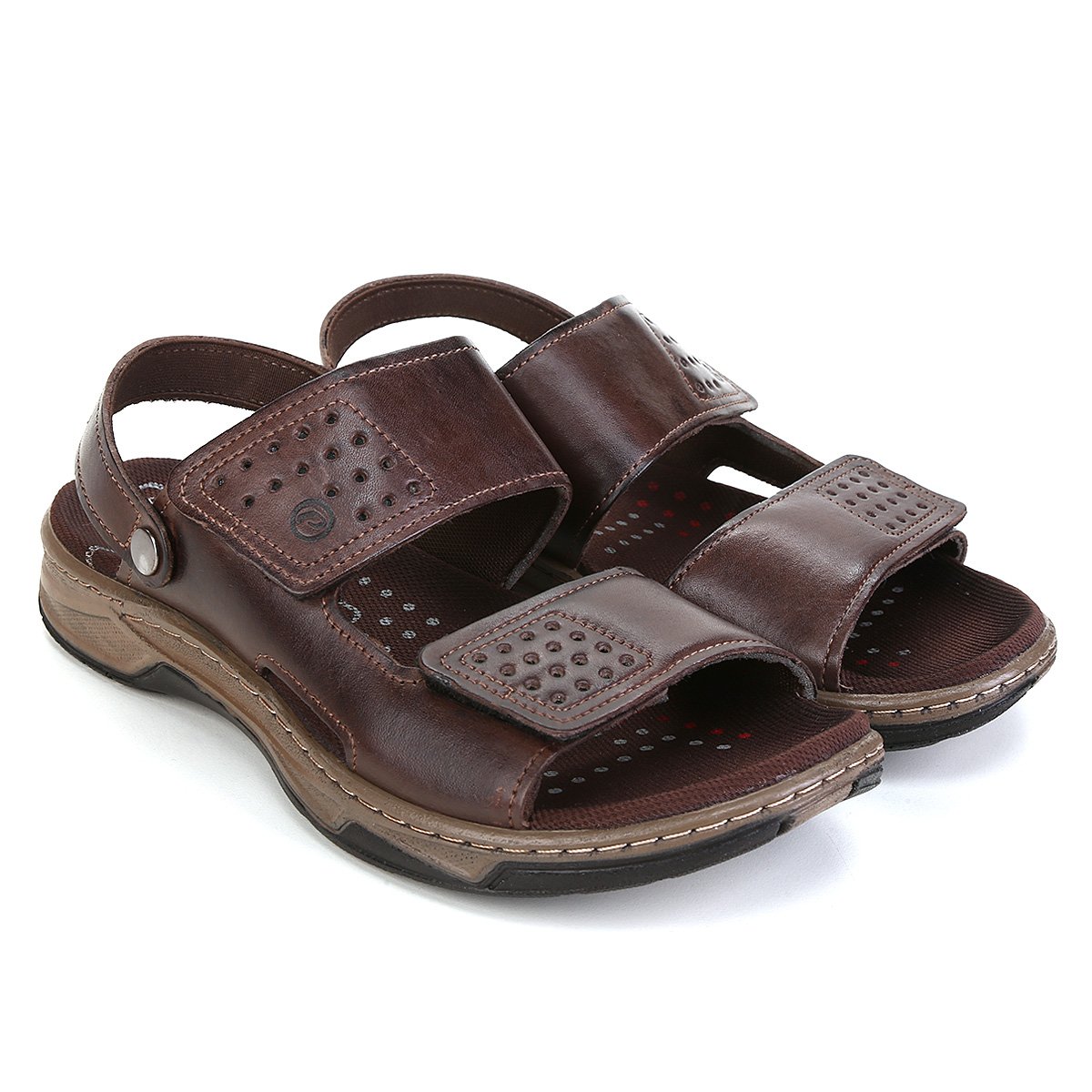 Chinelo Couro Pegada Pefuros Masculino