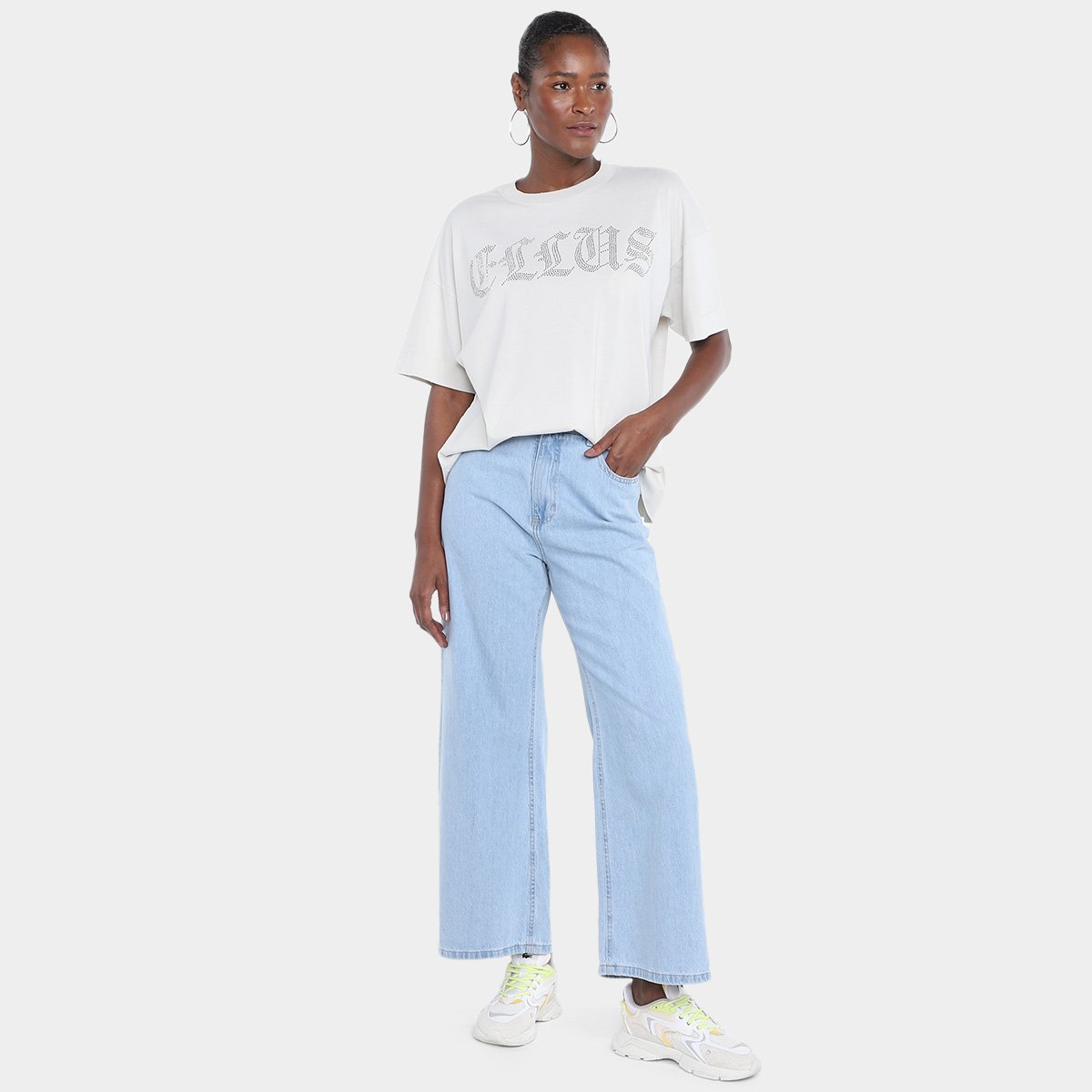 Camiseta Ellus Oversized Gothic Hotfix Feminina - Tam: M - 3