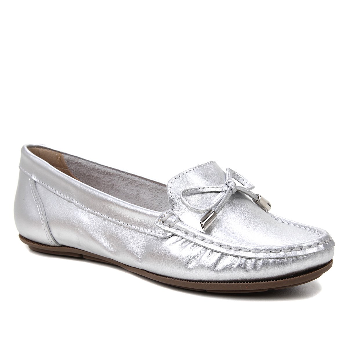 Mocassim Couro Shoestock Liso Feminino