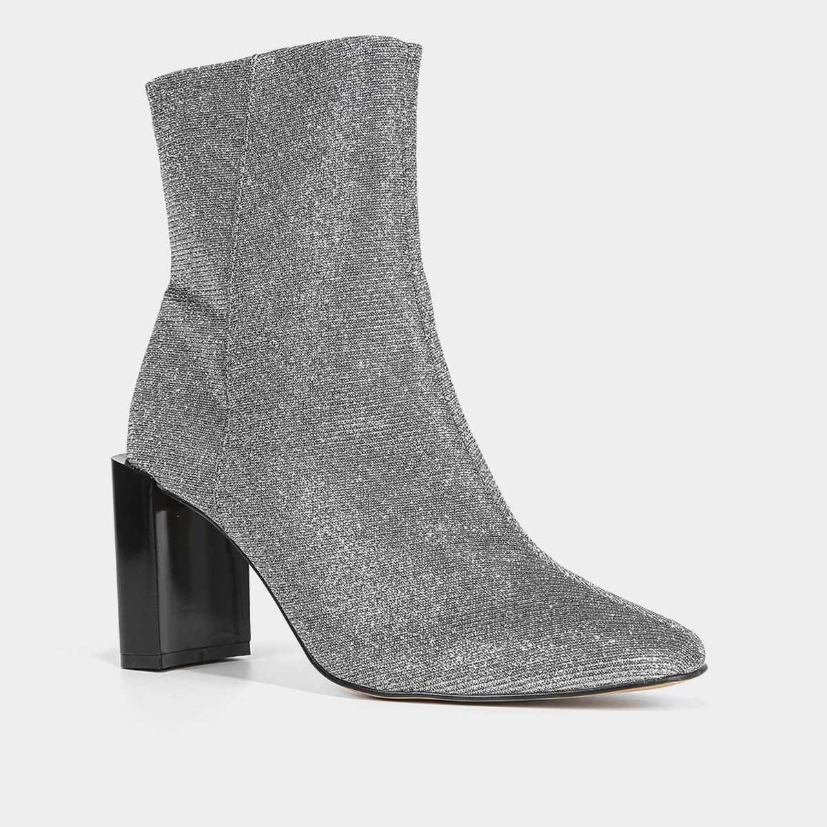 Bota Cano Curto Shoestock Lurex Salto Bloco Feminina - Tam: 33 - 2