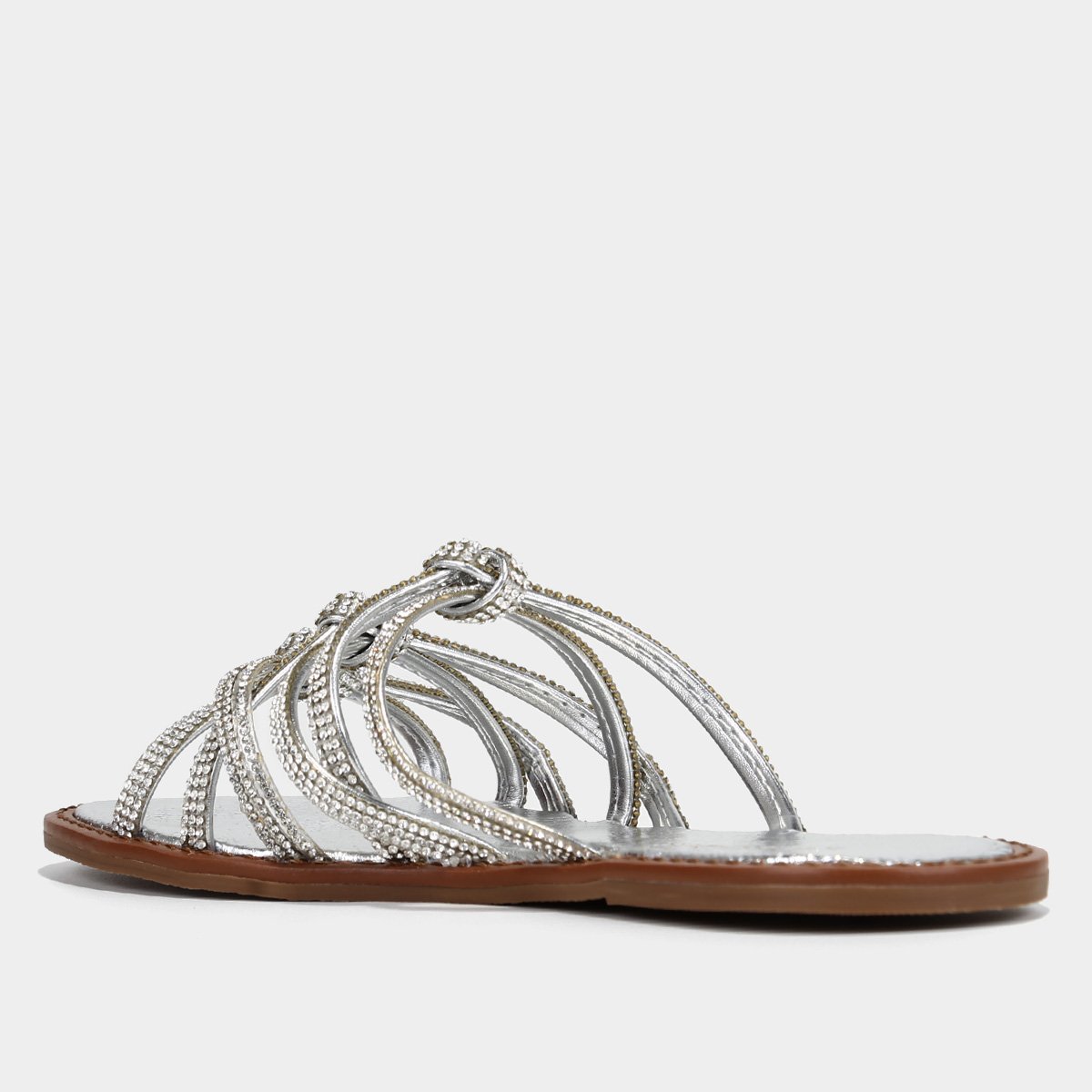 Rasteira Shoestock Metalizada Brilho Tiras - Tam: 34 - 3