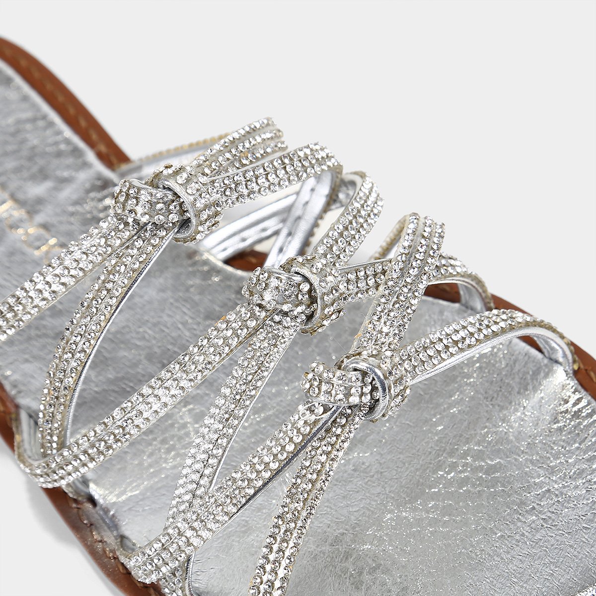 Rasteira Shoestock Metalizada Brilho Tiras - Tam: 34 - 4