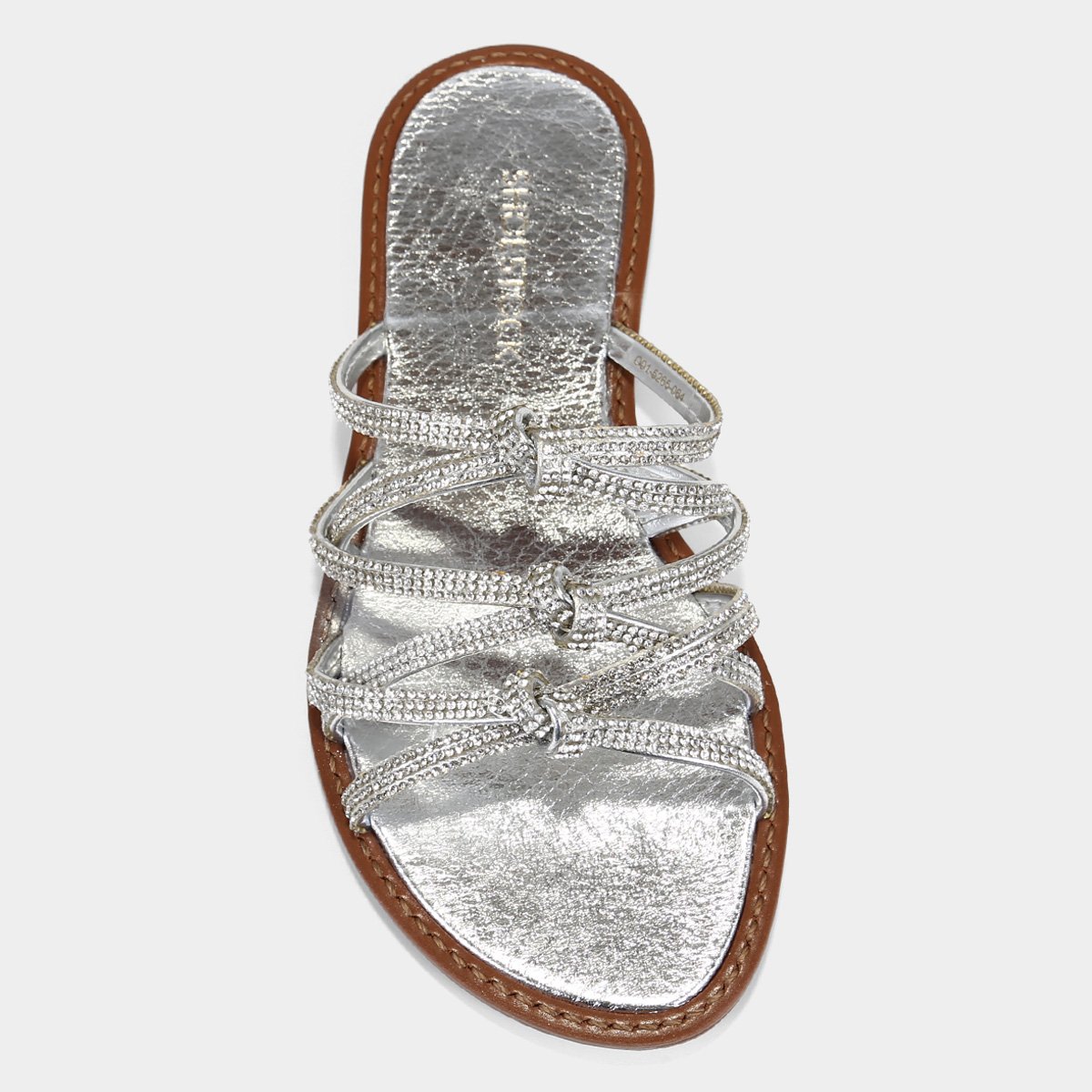 Rasteira Shoestock Metalizada Brilho Tiras - Tam: 34 - 5