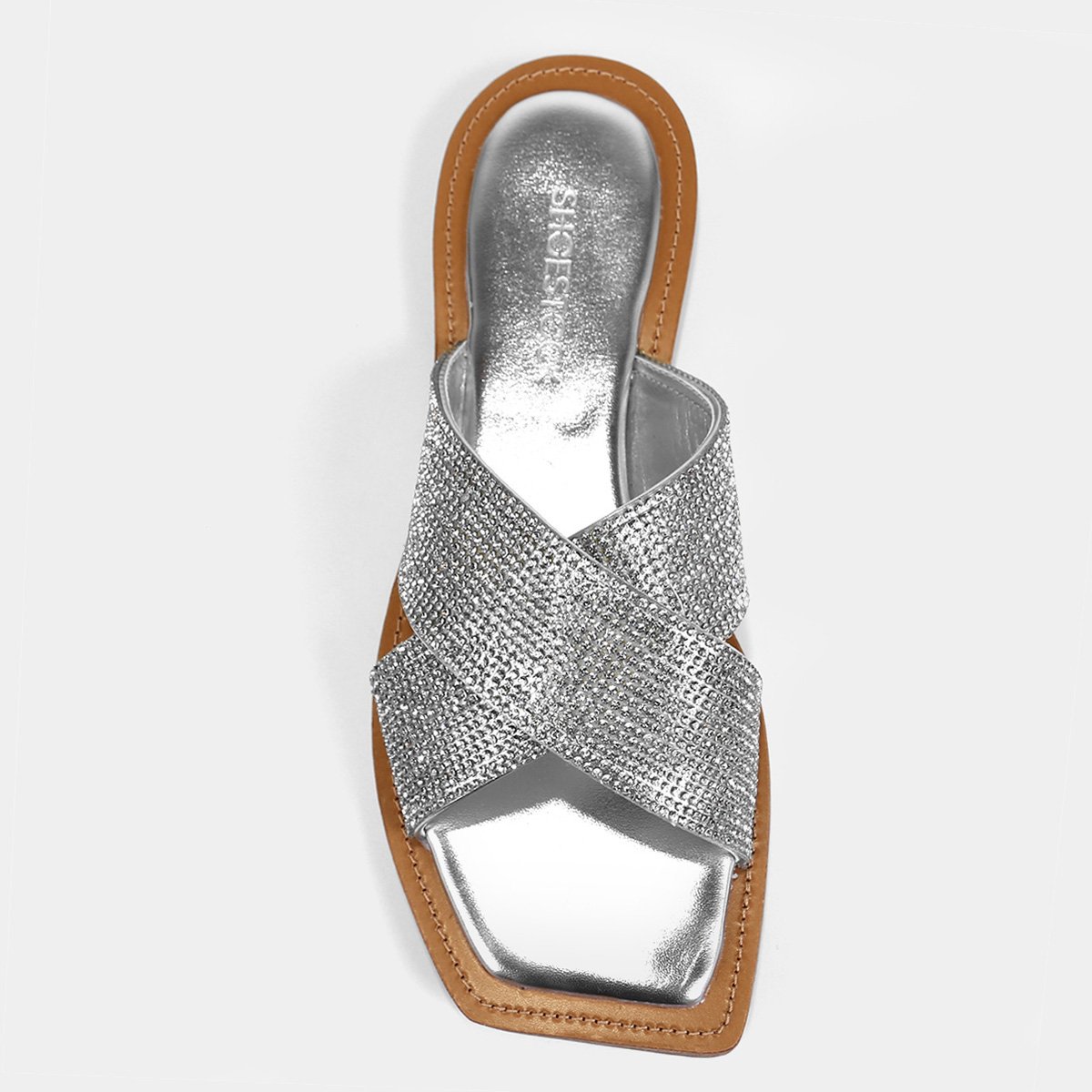 Rasteira Shoestock Brilho Slide Cruzada - Tam: 34 - 5