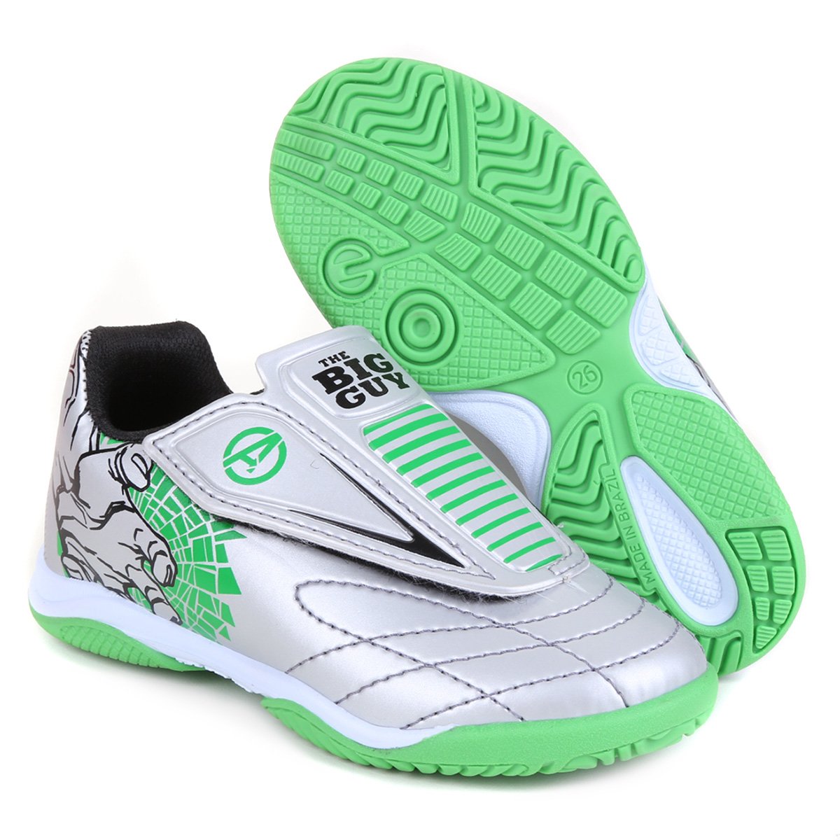Chuteira Futsal Infantil Marvel Hulk c/ III