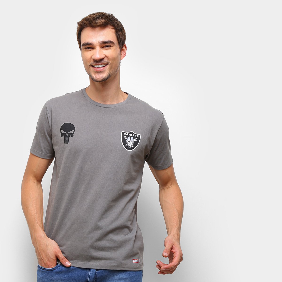 Camiseta NFL Las Vegas Raiders Marvel O Justiceiro Masculina