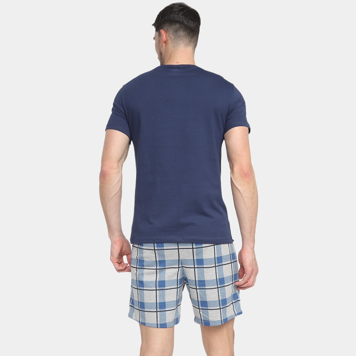 Pijama Hering Curto Gola V Mini Print Masculino - Tam: M - 1