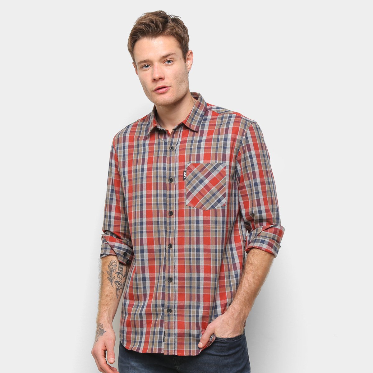 Camisa Manga Longa MCD Xadrez Plaid Masculina