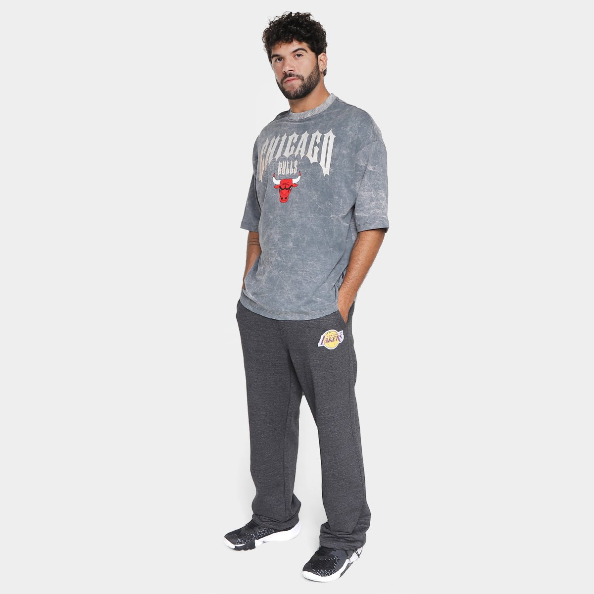 Calça Moletom NBA Los Angeles Lakers Masculina - Tam: P - 3