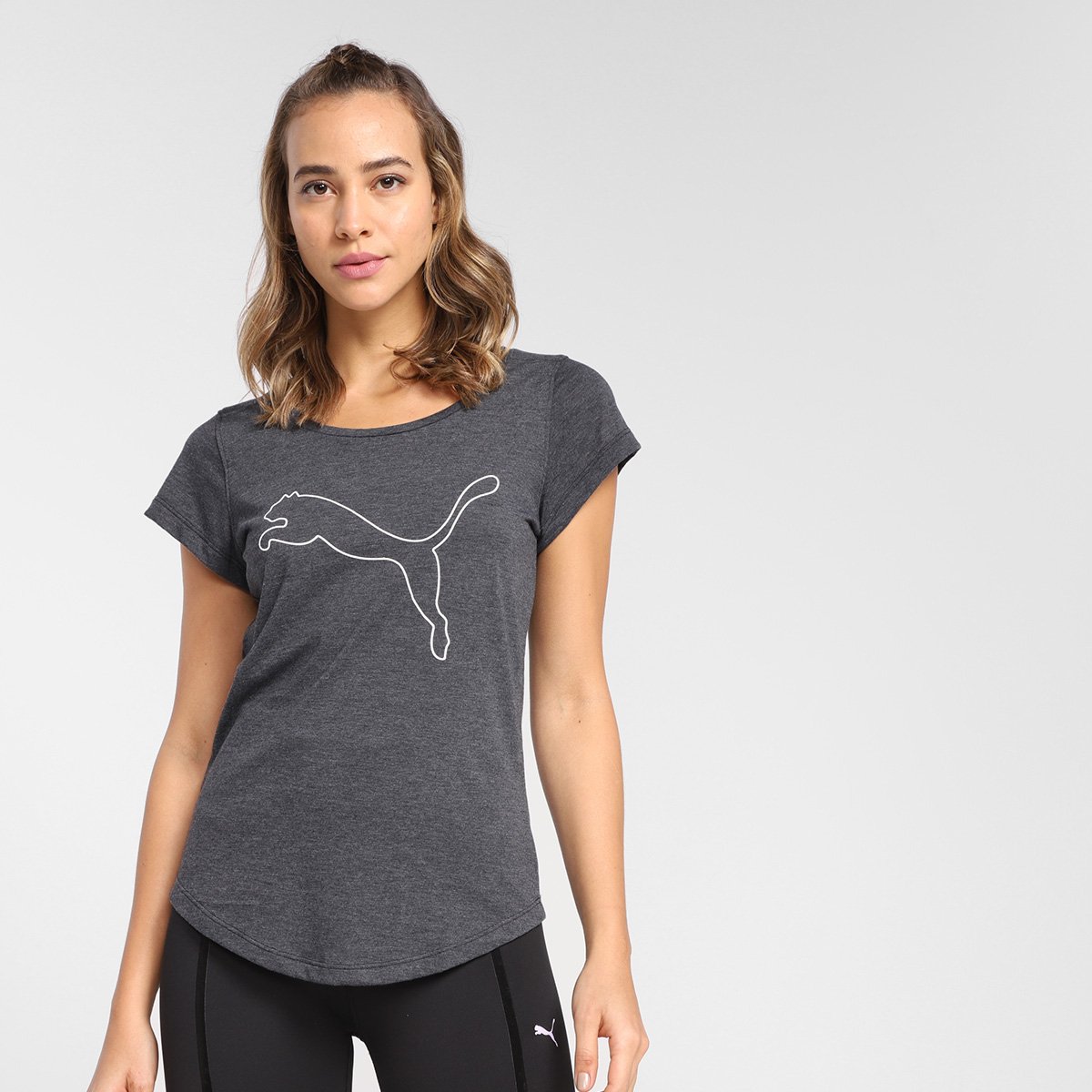 Camiseta Puma Performance Heather Cat Feminina