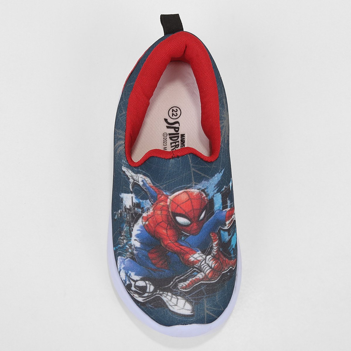 Tênis Infantil Marvel Homem Aranha Sem Cadarço Menino - Tam: 20 - 2