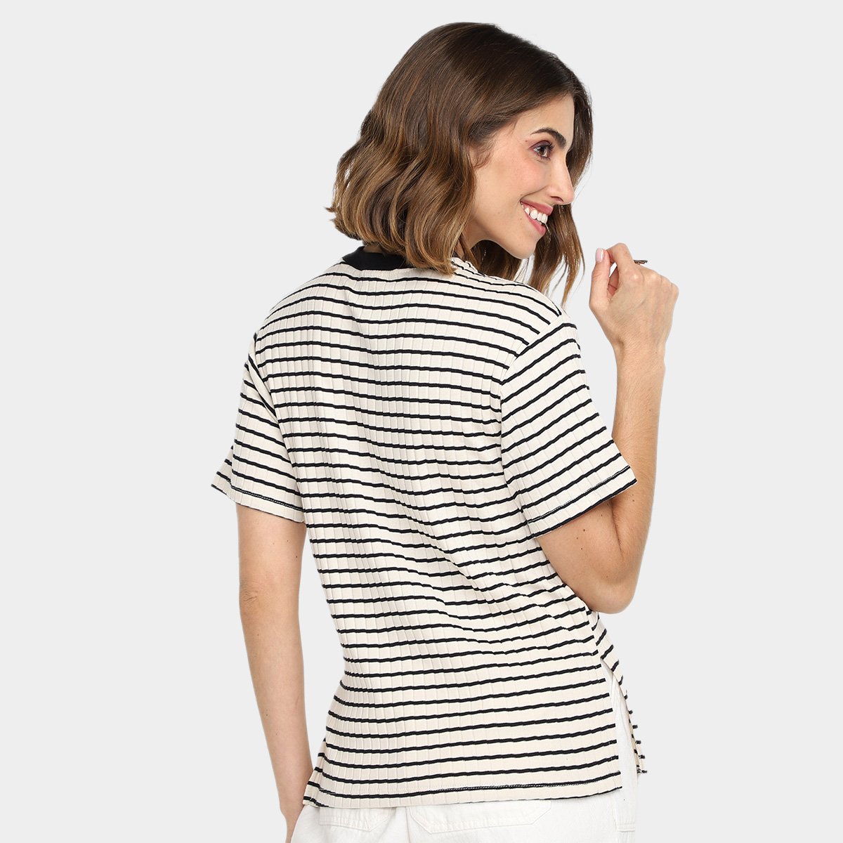 Camiseta Hering Listrada Feminina - Tam: M - 1