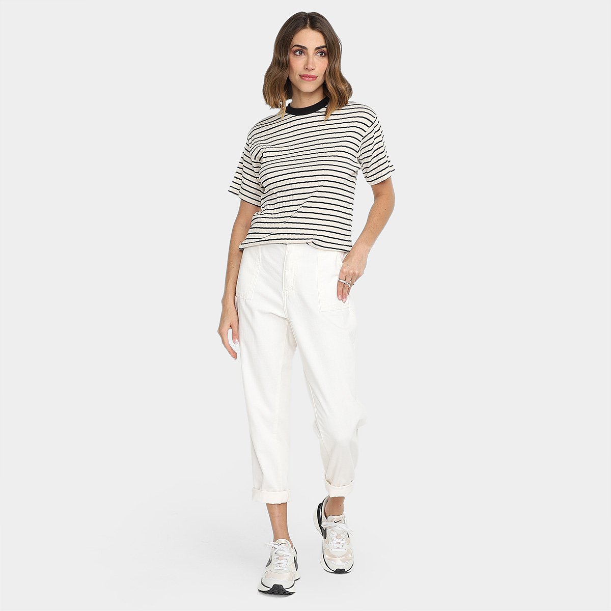 Camiseta Hering Listrada Feminina - Tam: M - 3