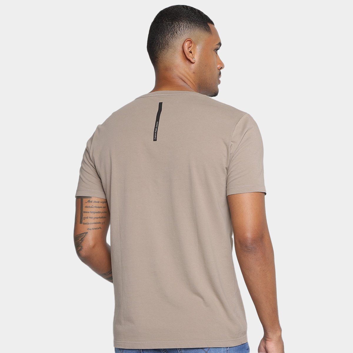 Camiseta Manga Curta Calvin Klein Ckj Statement Masculina - Tam: M - 1