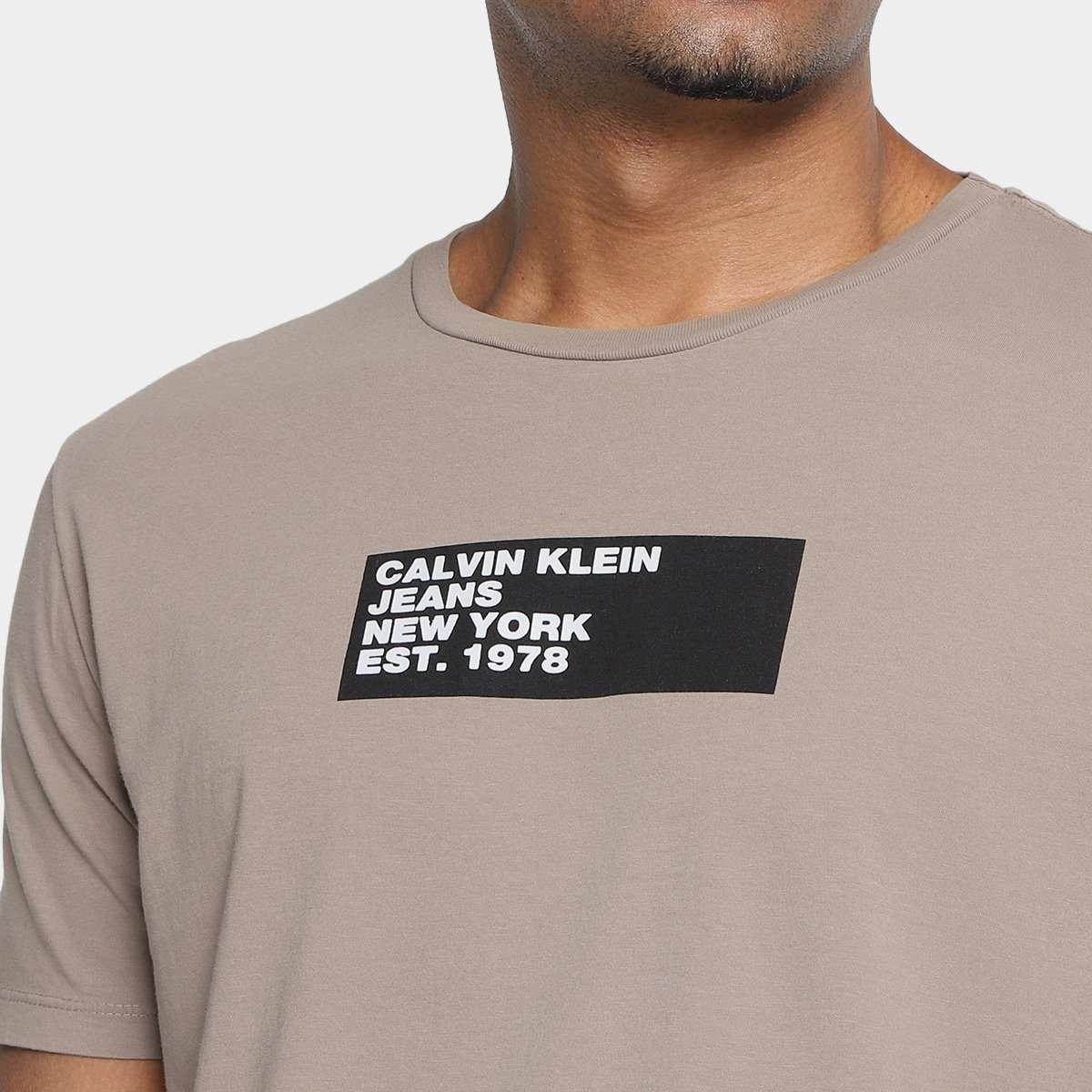 Camiseta Manga Curta Calvin Klein Ckj Statement Masculina - Tam: M - 2