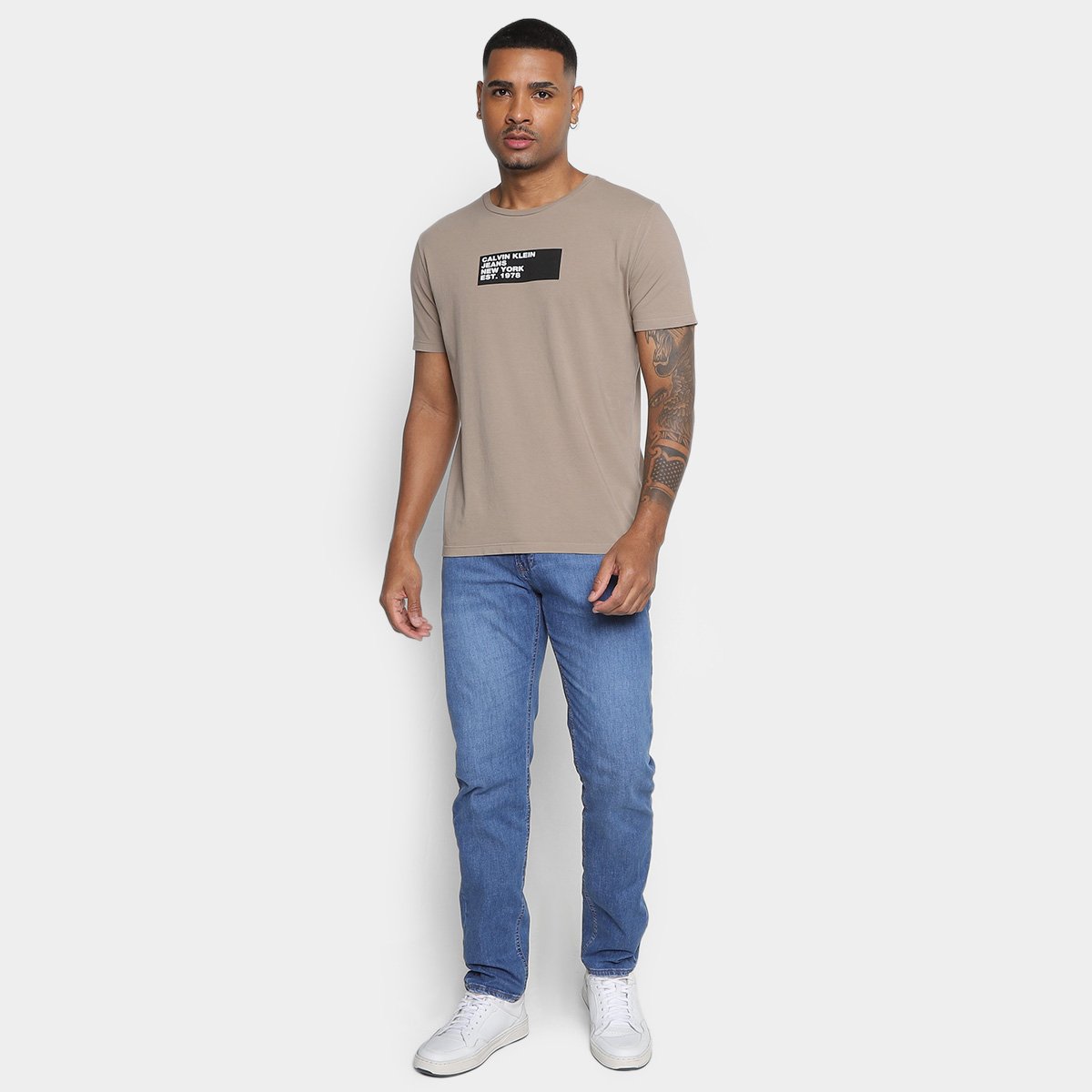 Camiseta Manga Curta Calvin Klein Ckj Statement Masculina - Tam: M - 3