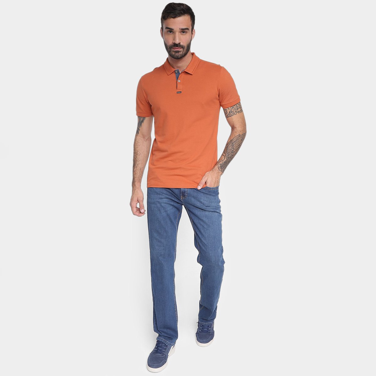 Camisa Polo Calvin Klein Premium Manga Curta Masculina - Tam: M - 3