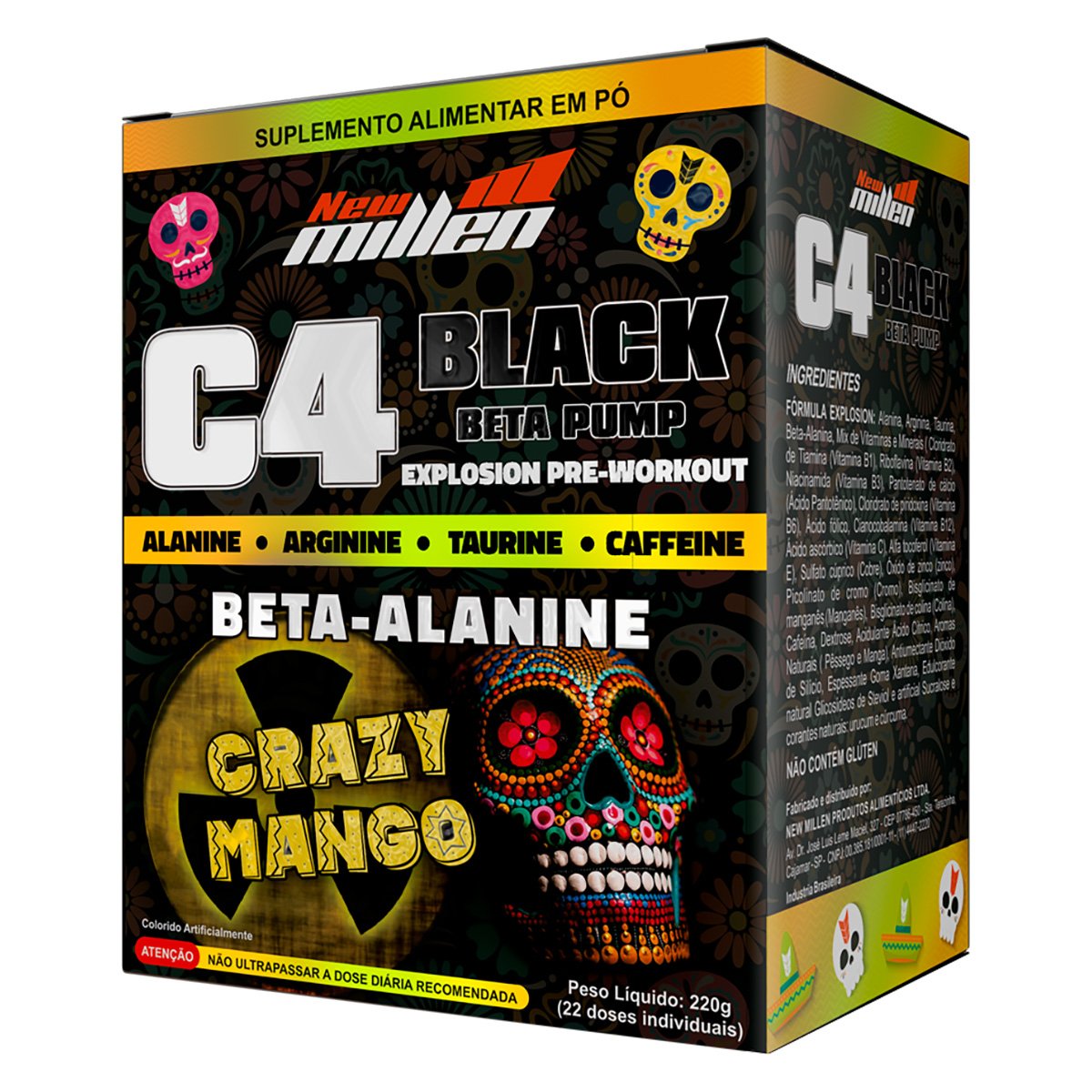 C4 Black Explosion Crazy Mango Display New Millen 10g - 22 unidades