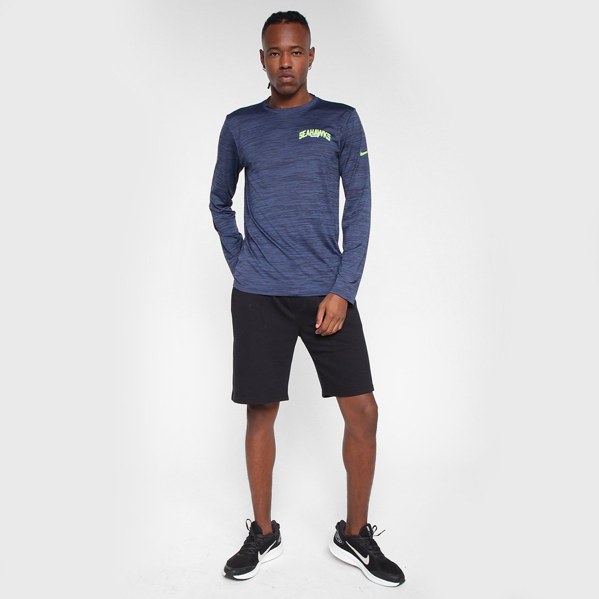 Camiseta NFL Seattle Seahawks Nike Manga Longa Masculina - Tam: P - 3