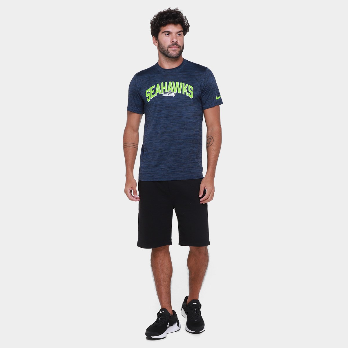 Camiseta Nike Seattle Seahawks Drop 2 Dri-FIT Team Velocity Masculina - Tam: P - 3