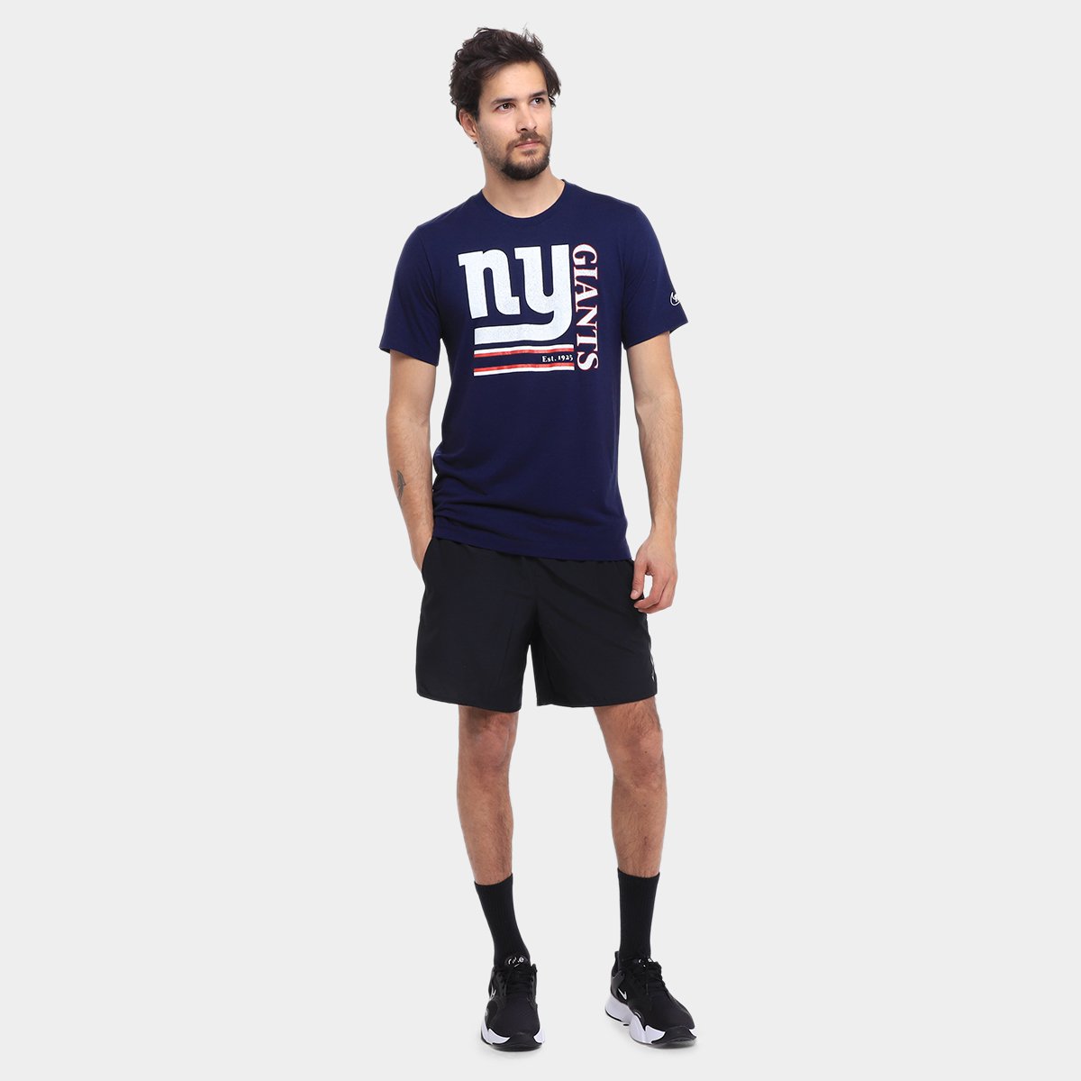 Camiseta Nike NFL New York Giants Triblend Logo Masculina - Tam: P - 3