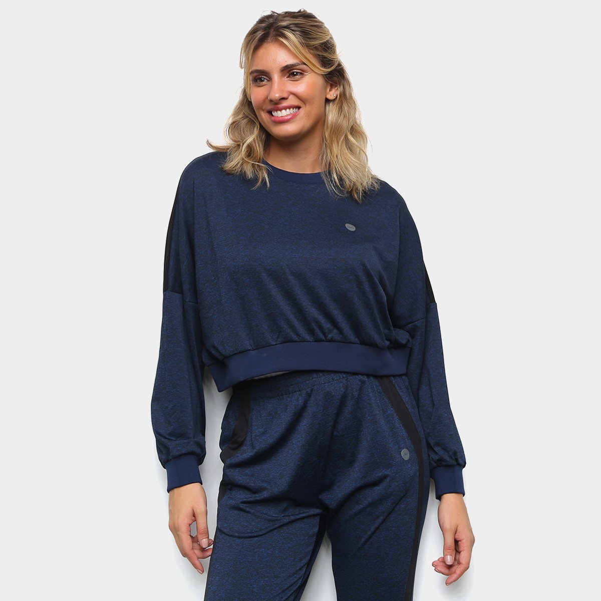 Blusa Olympikus Melange Manga Longa Feminina