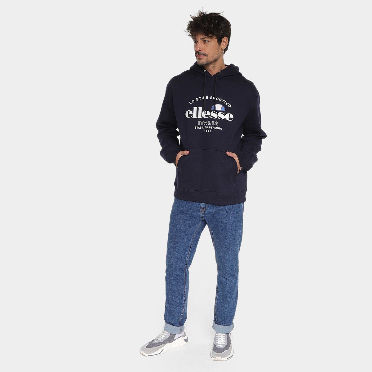 Blusa Moletom Ellesse Perugia Com Capuz Masculina - Tam: GG - 3