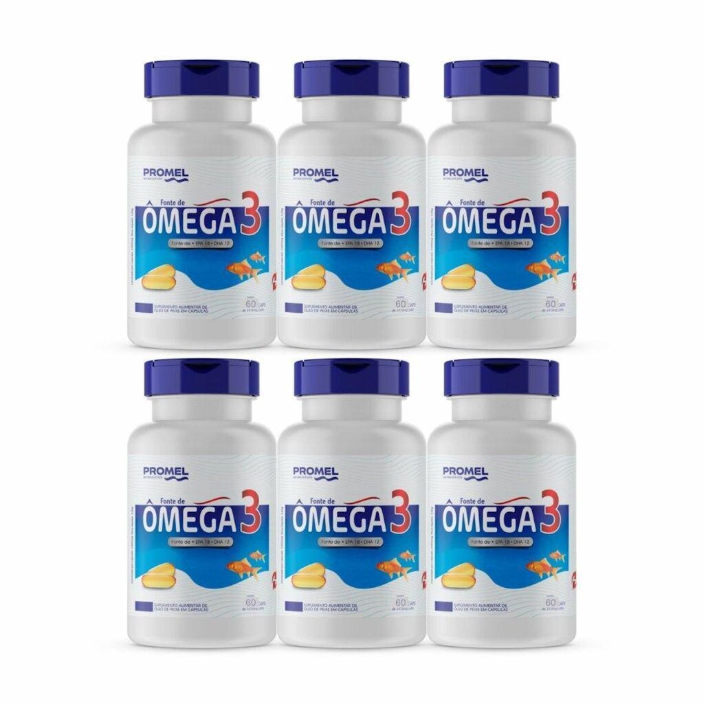 6x Ômega 3 Promel 60 Capsulas de 1450mg