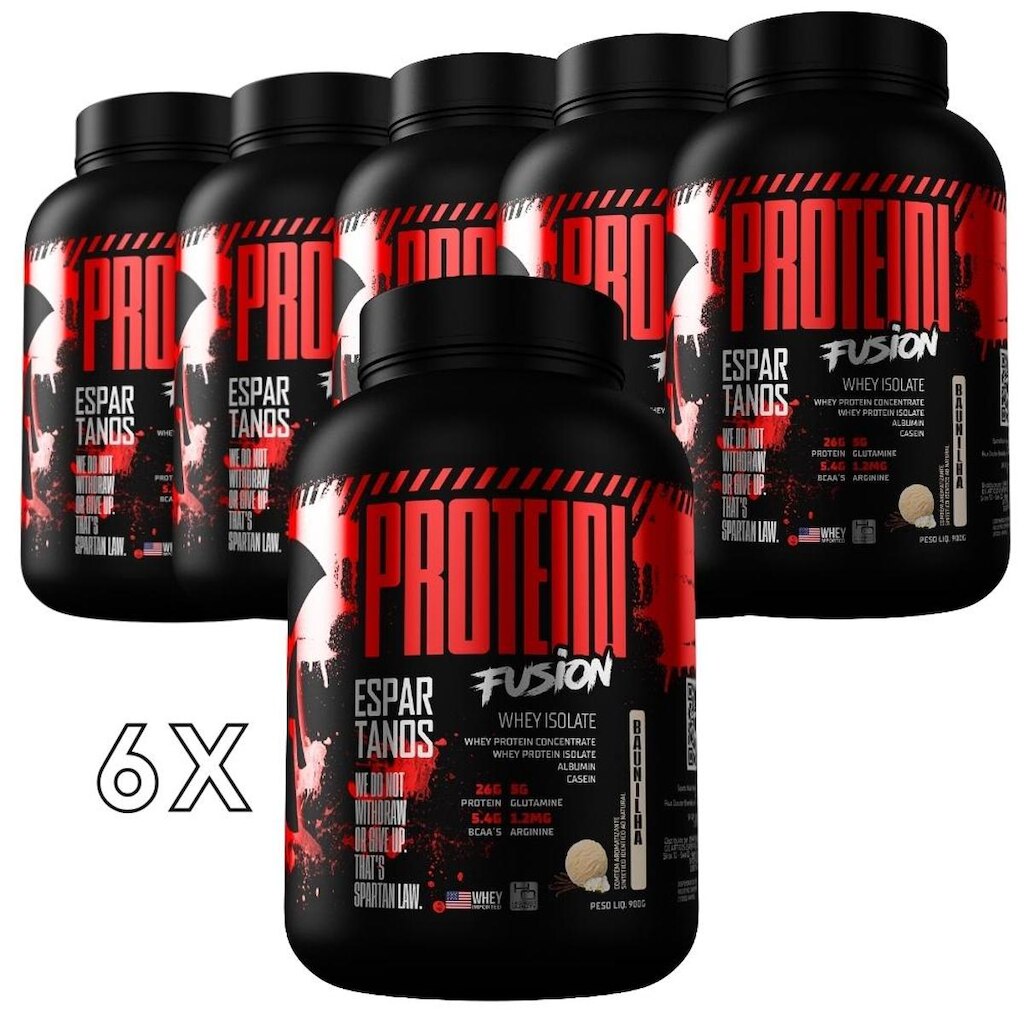 6x Protein Fusion Whey Isolate 900g - Kit Atacado Cx Fechada
