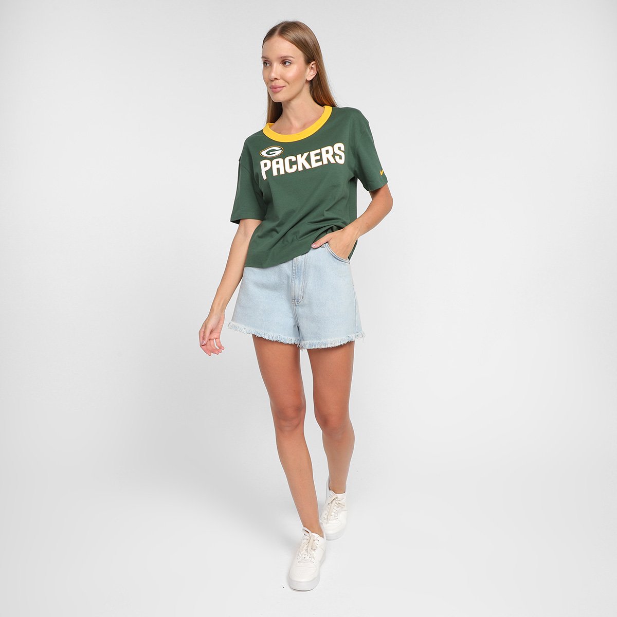 Camiseta Nike NFL Green Bay Packers High Hip Fashion Feminina - Tam: EP - 3