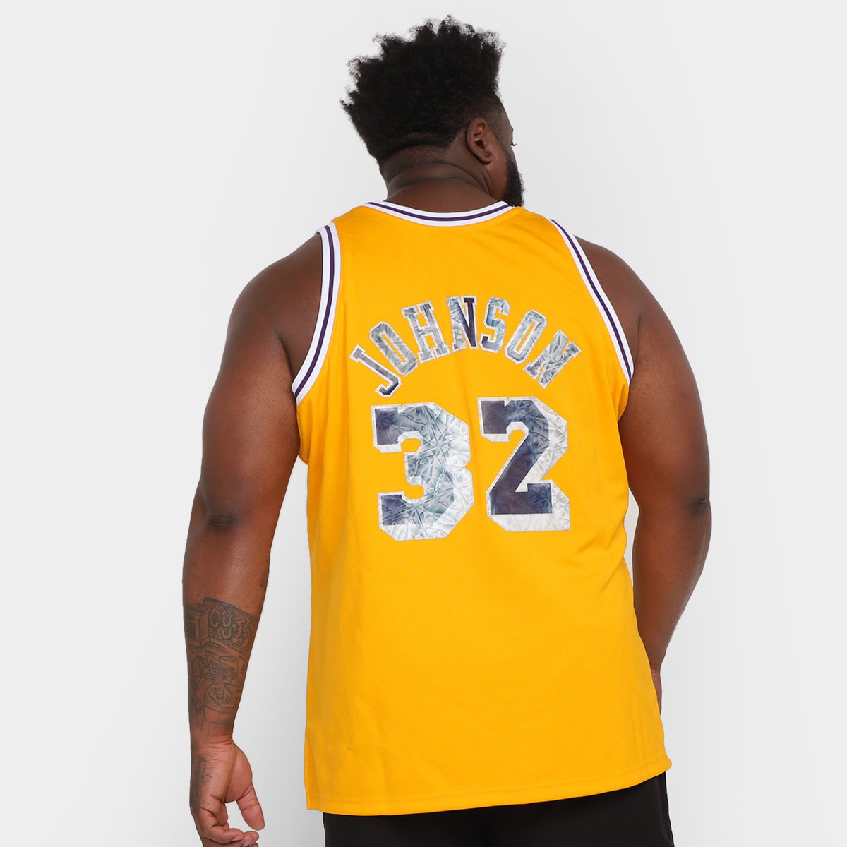 Regata Mitchell e Ness 75TH Anni Jersey La Lakers Magic Johnson Plus Size Masculina - Tam: G2 - 1