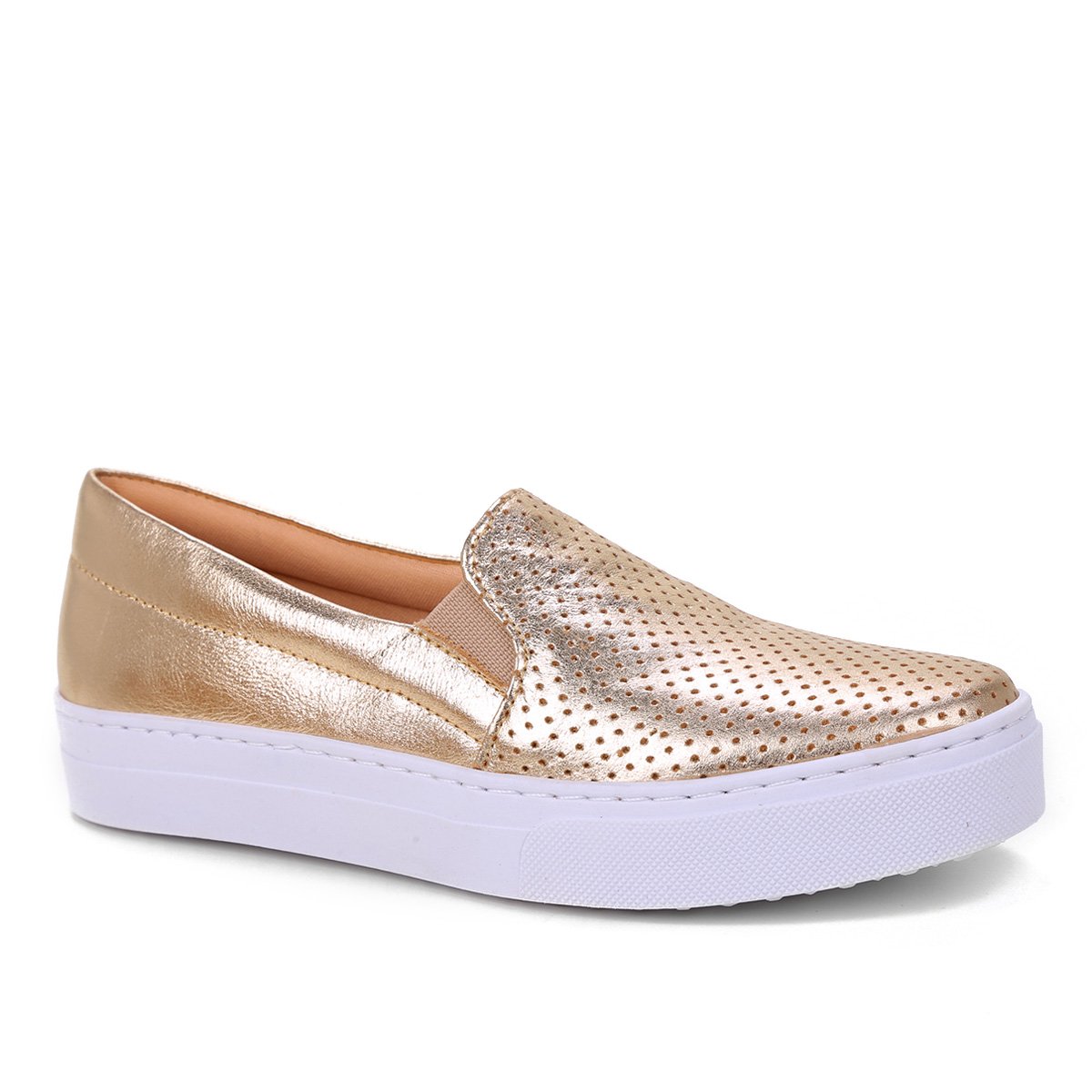 Slip On Couro Shoestock Furadinho Feminino