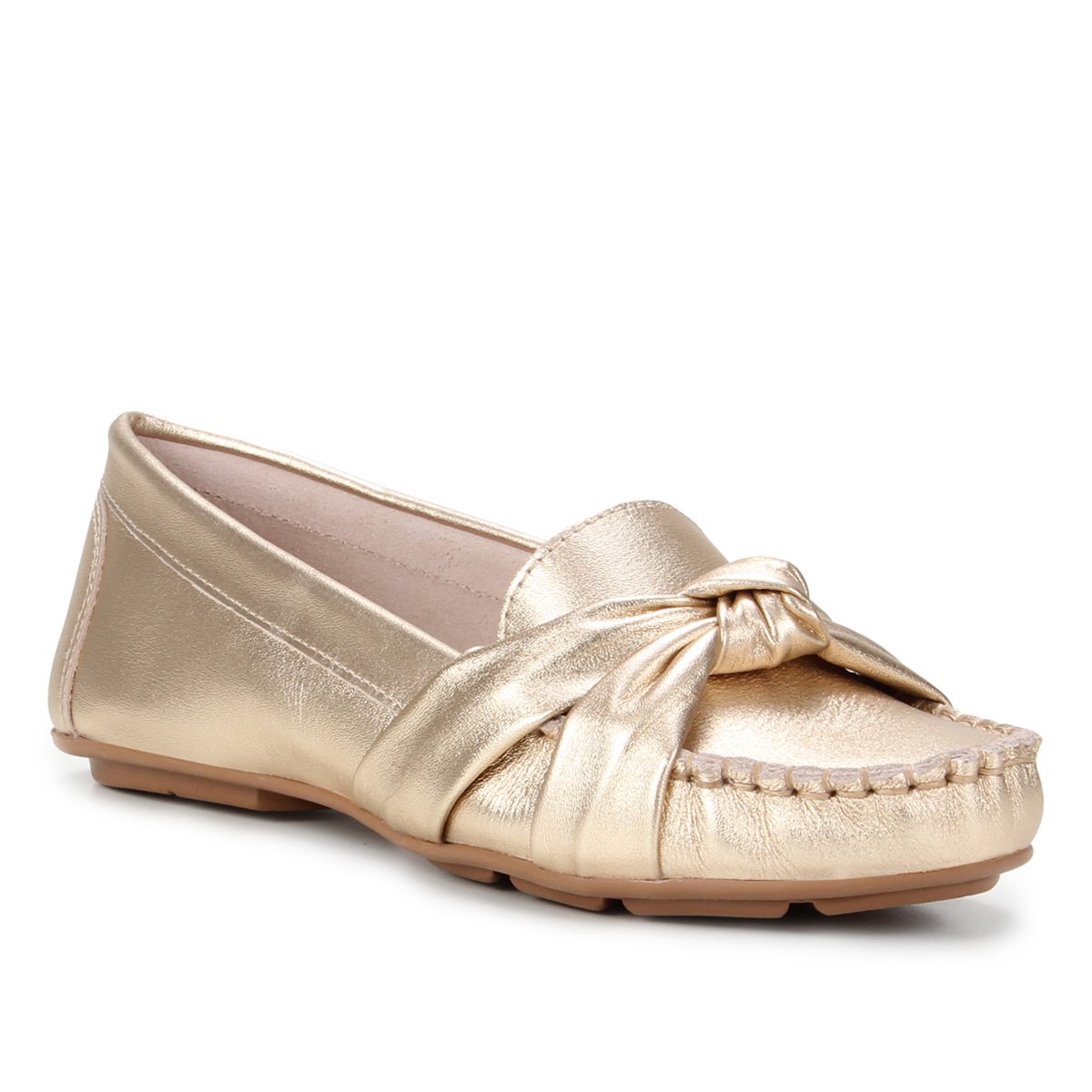 Mocassim Couro Shoestock Comfy Nó Feminino
