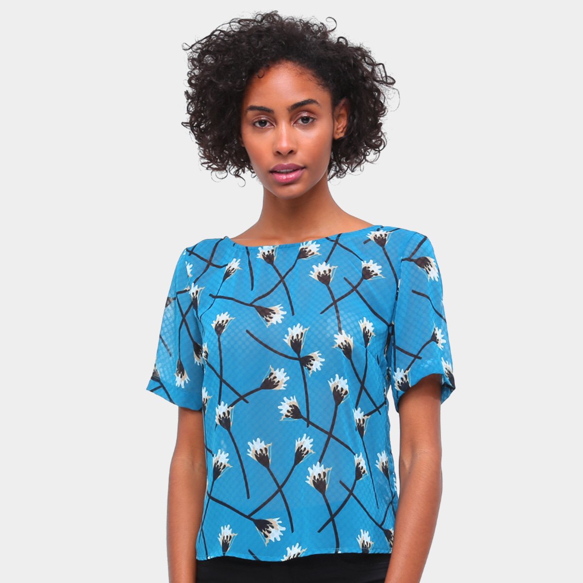 Blusa Maria Filó Flor De Luz Manga Curta Feminina