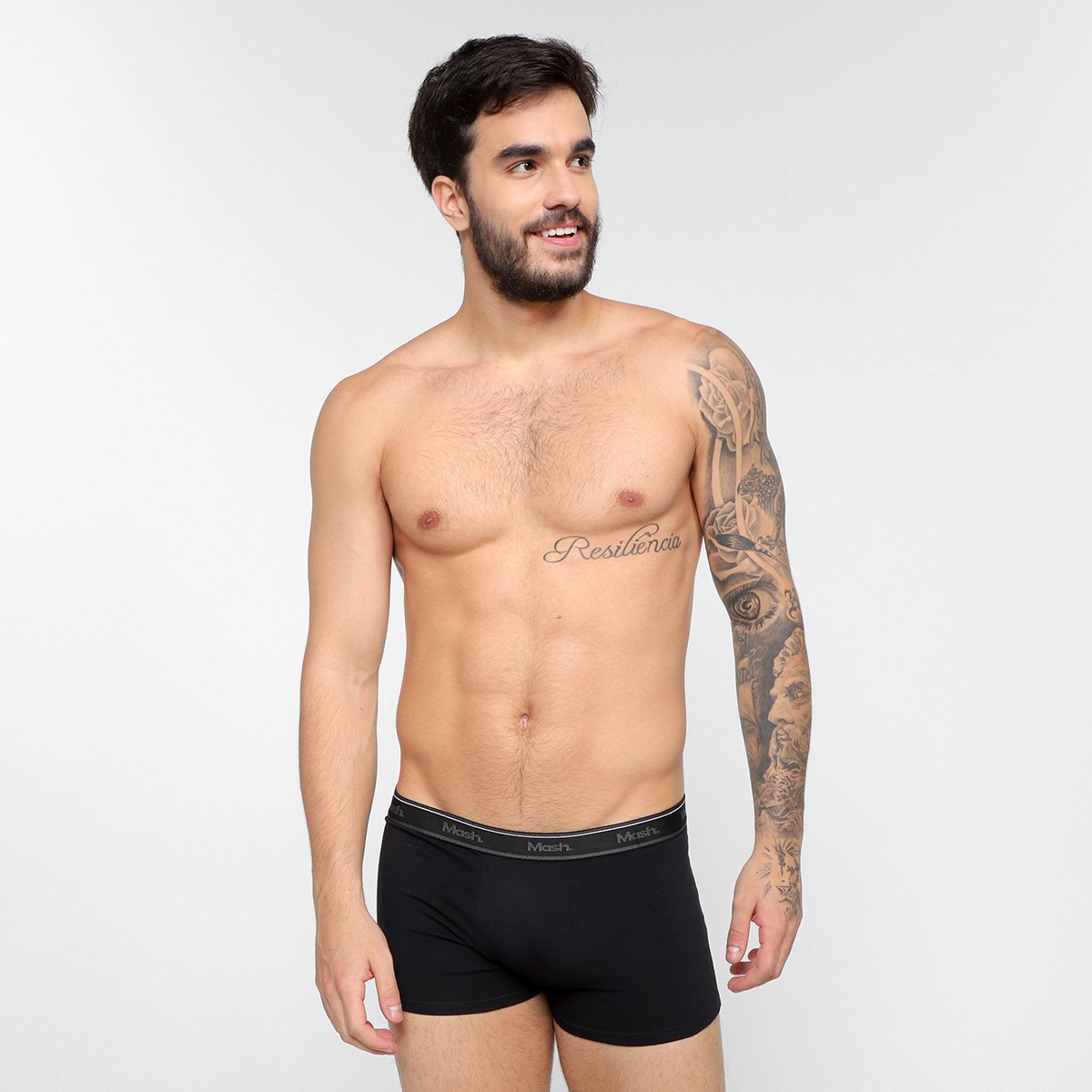 Kit Cueca Boxer Mash Cotton Elástico 10 Peças - Tam: P - 1