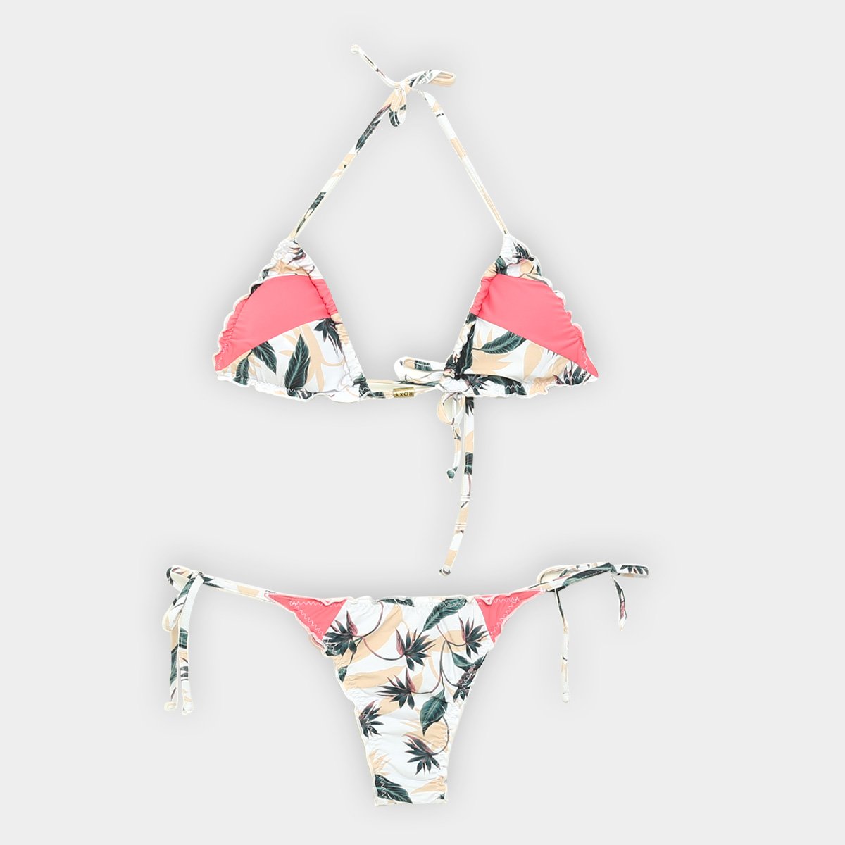 Conjunto de Biquíni Cortininha Amarração Roxy Lunar Flower