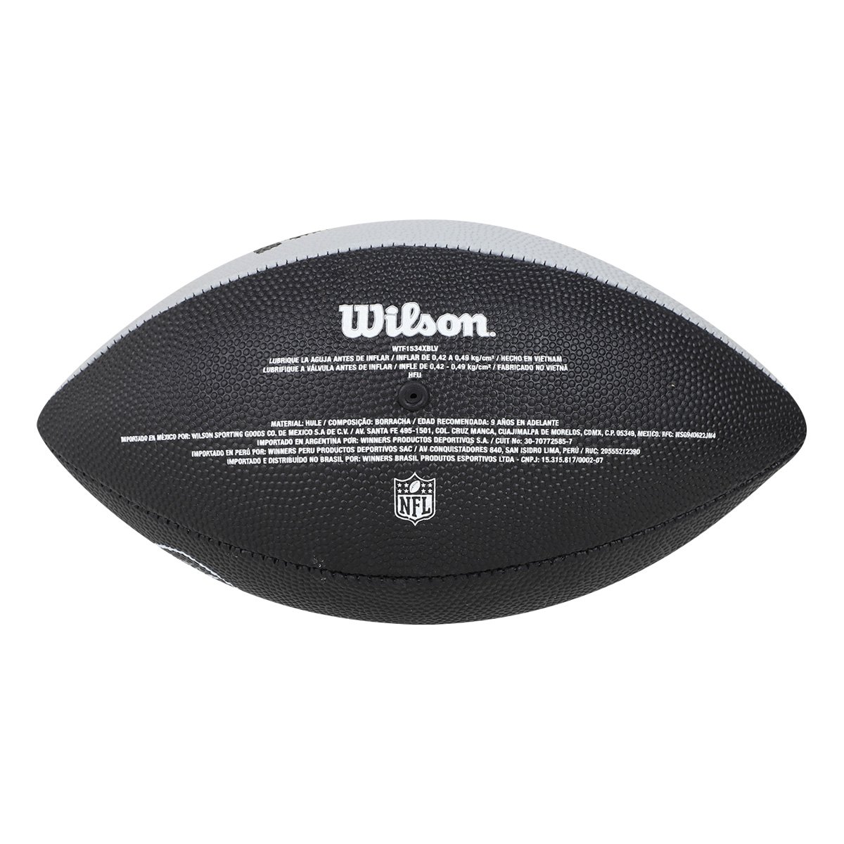 Bola de Futebol Americano Infantil Wilson NFL Team Logo Jr. Las Vegas Raiders - 1
