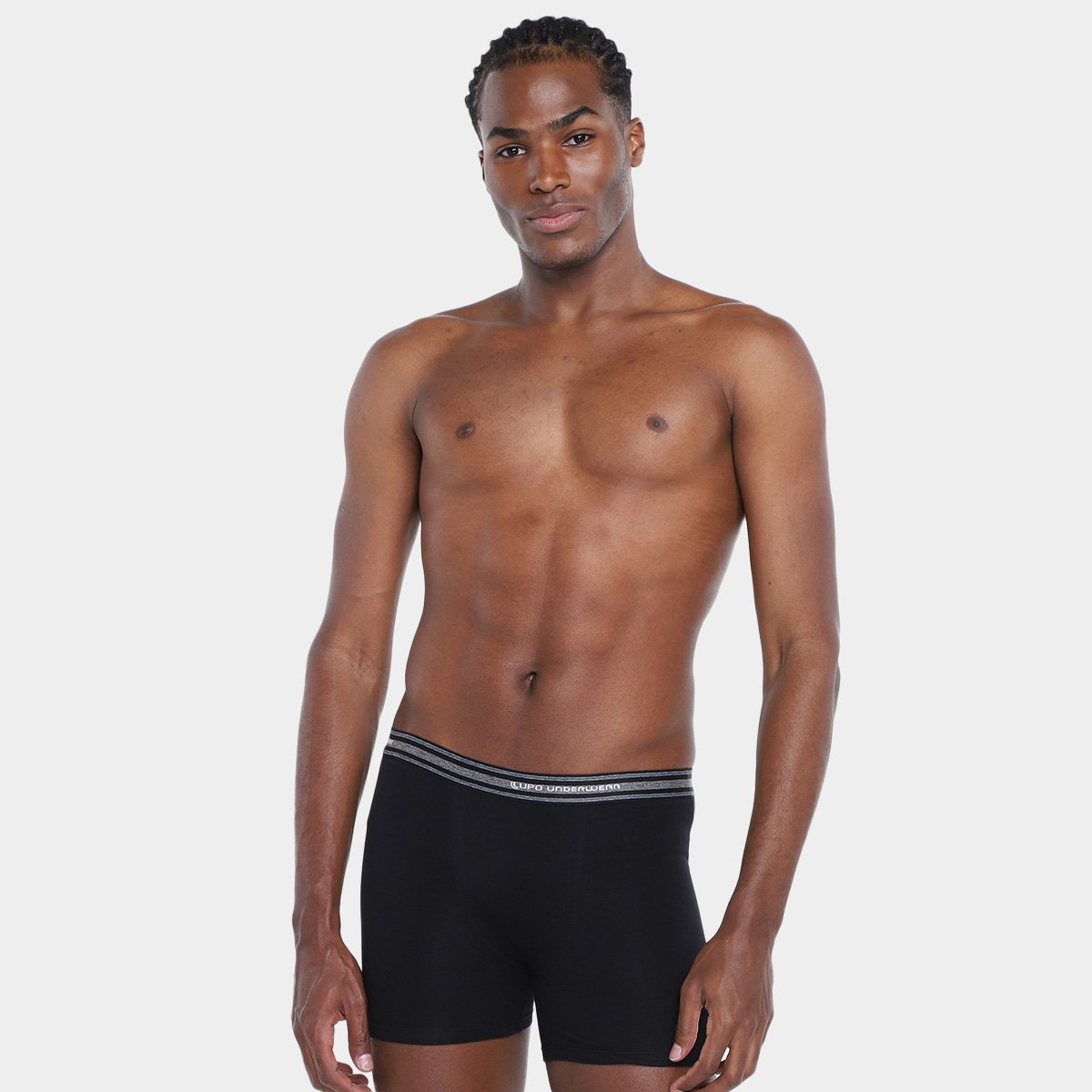 Kit Cueca Boxer Lupo Algodão Masculina - 4 Peças - Tam: P - 3