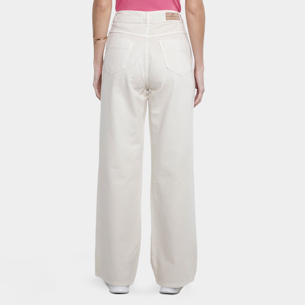 Calça Jeans Sawary Wide Leg Rasgada Feminina - Tam: 36 - 1