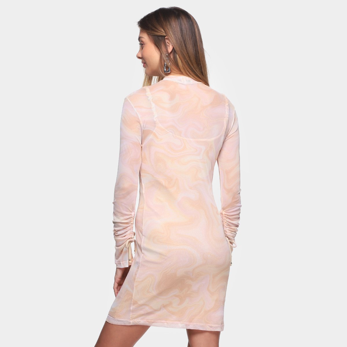 Vestido Tule All's Wave Manga Longa Feminino - Tam: G - 3