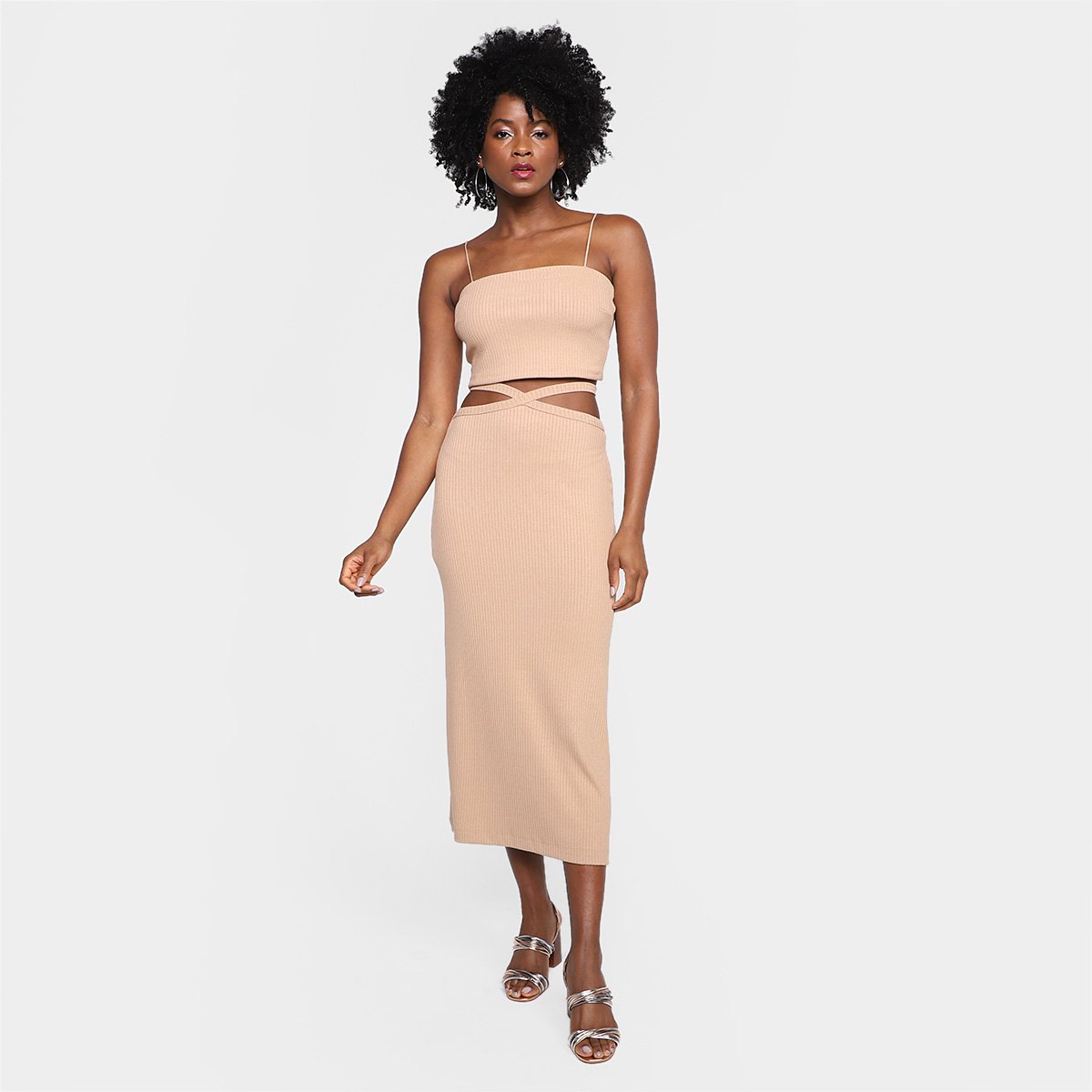 Top All's Cropped Alças Transpassado Canelado Feminino - Tam: P - 3