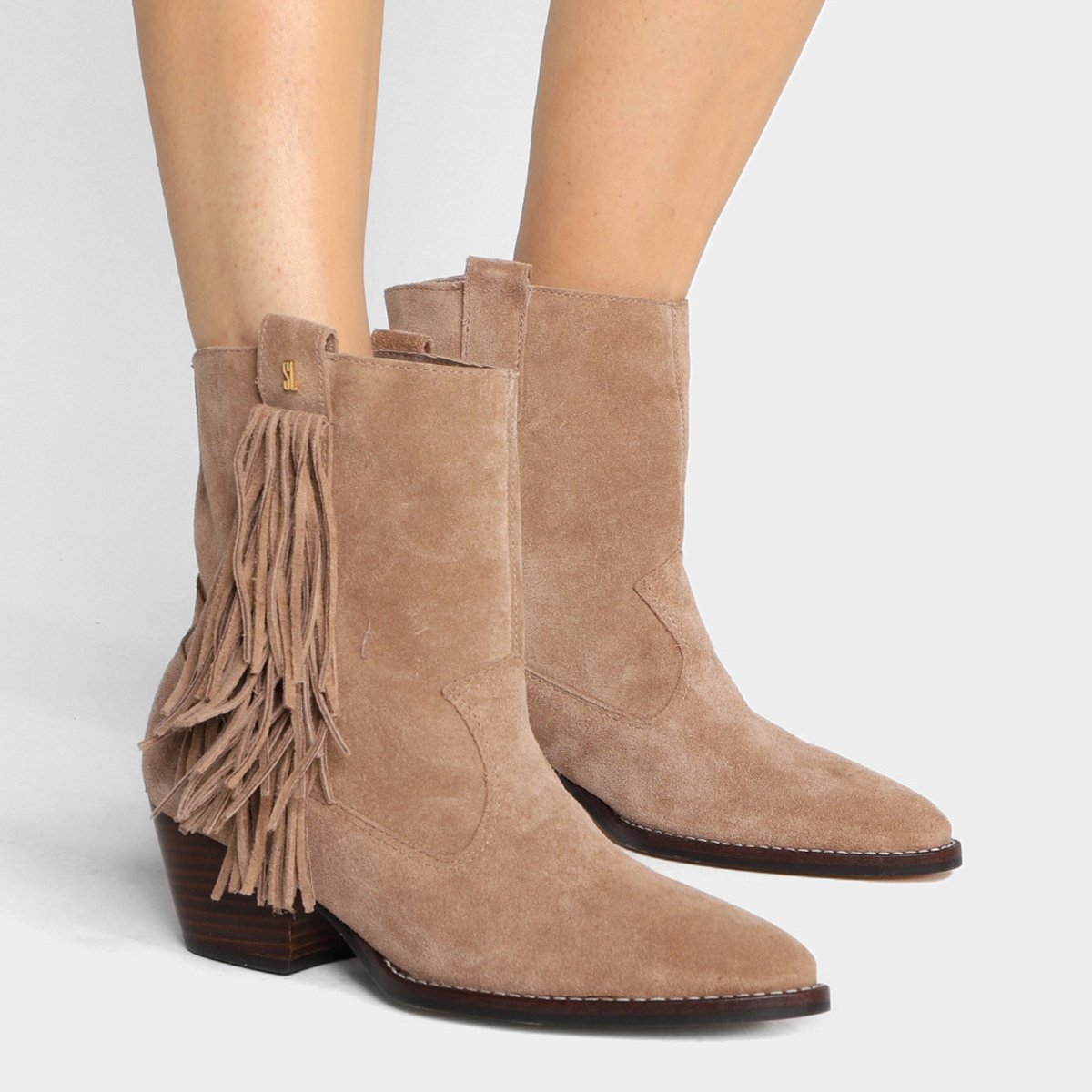 Bota Texana Santa Lolla Com Franja Cano Médio Feminina - Tam: 37 - 1