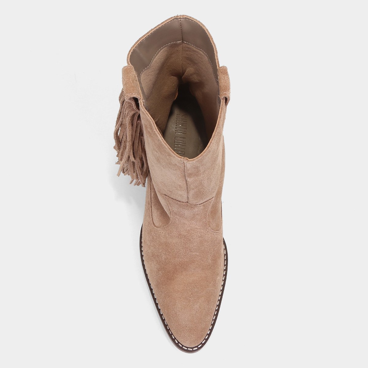 Bota Texana Santa Lolla Com Franja Cano Médio Feminina - Tam: 37 - 3