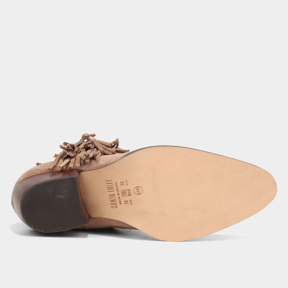 Bota Texana Santa Lolla Com Franja Cano Médio Feminina - Tam: 37 - 5