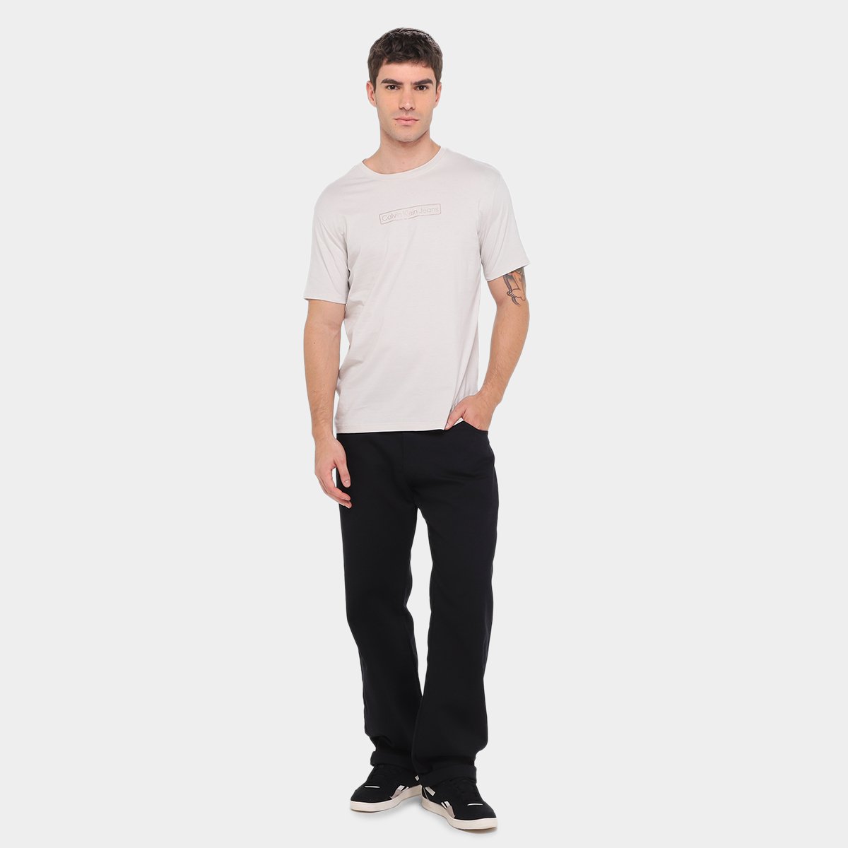 Camiseta Calvin Klein Logo Box Masculina - Tam: P - 3